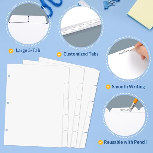 Eco-Friendly SUNEE Binder Dividers with Tabs for 3 for Daily Use