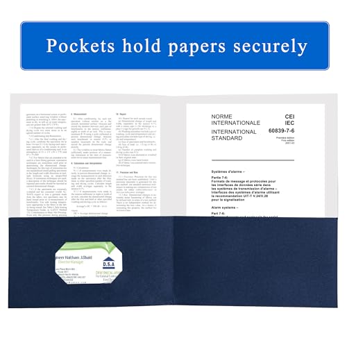 Classic Zzrywuty 50 Packs Two Pocket File Folders with Business Card Collection
