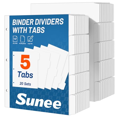 Eco-Friendly SUNEE Binder Dividers with Tabs for 3 for Daily Use