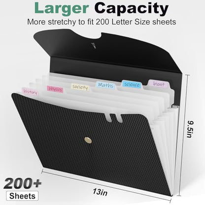 Modern Sooez 7 Pocket Expanding File Folder, exclusive Accordion File Organizer,